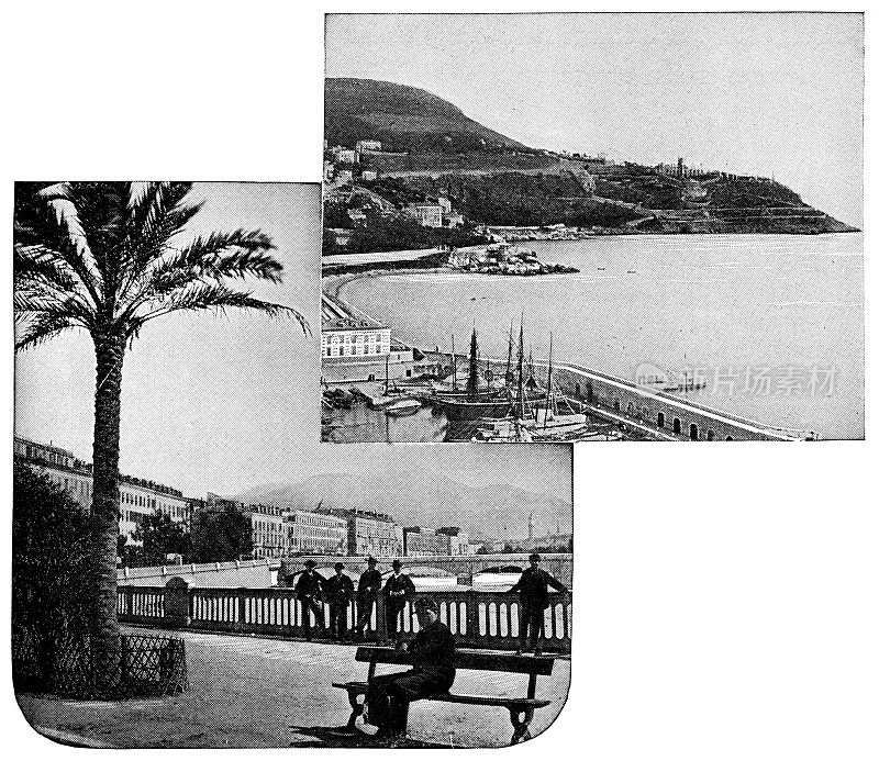 法国尼斯的林皮亚港和盎格鲁长廊――19世纪