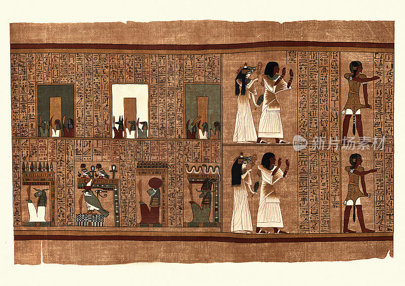 古埃及的阿尼纸莎草，阿尼的妻子和祭司