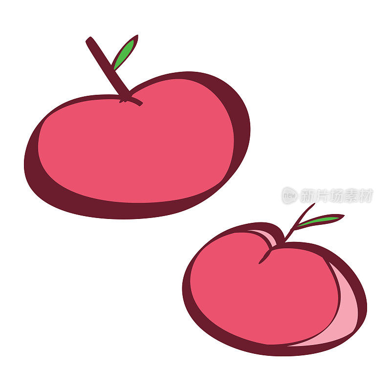 苹果的卡通插图