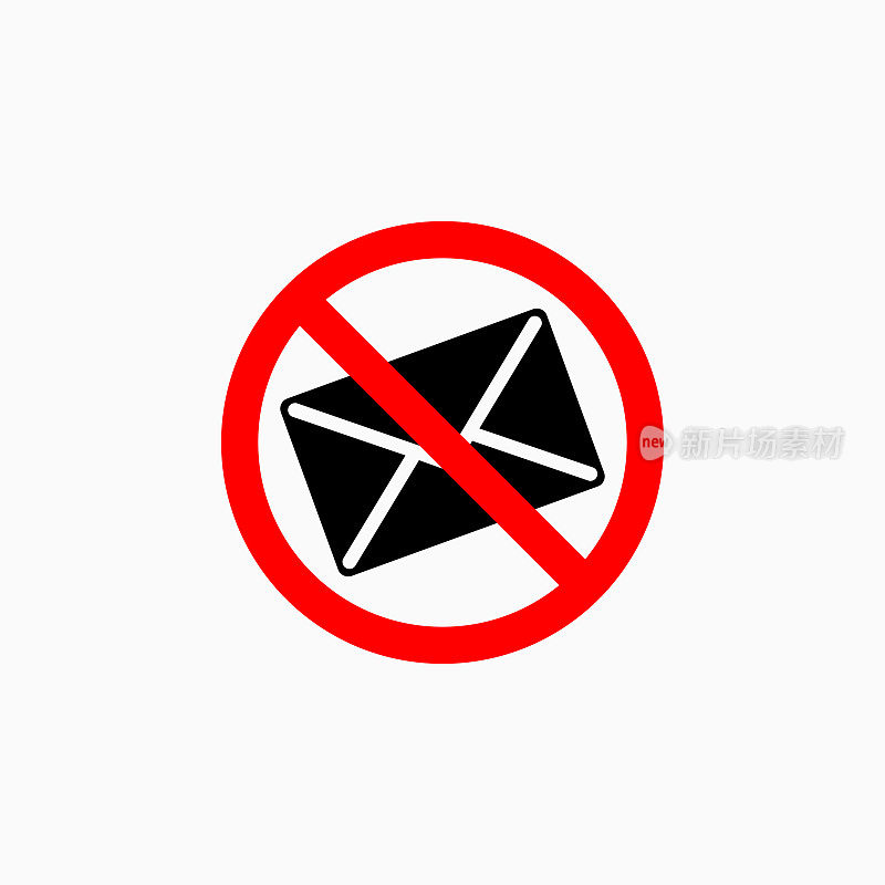 没有垃圾邮件图标，没有邮件向量