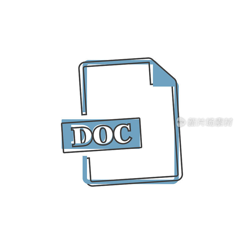 文档图标。下载文档动画风格的白色孤立背景。
