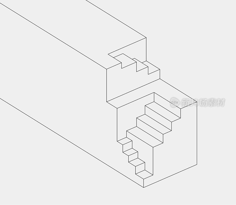 立方体阶梯结构线