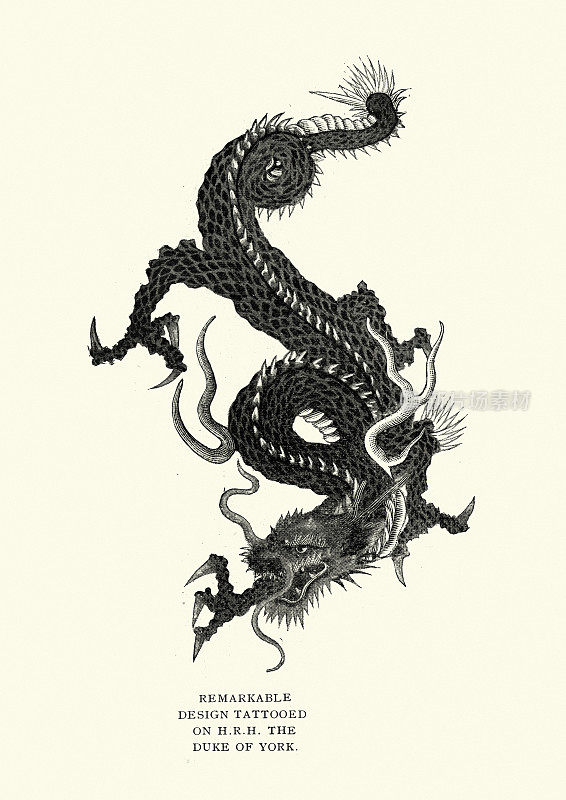 龙纹图案，19世纪