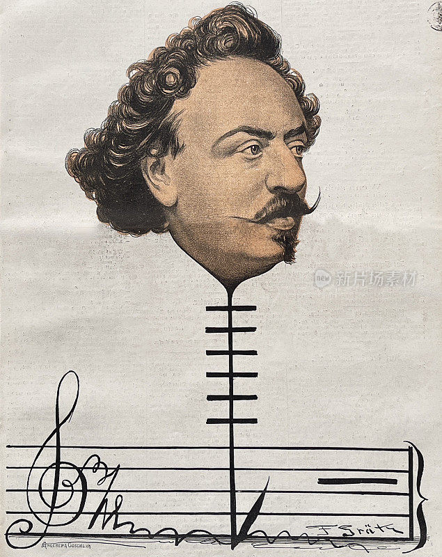海因里希・松海姆，德国歌剧演唱家，男高音，头在乐谱页上