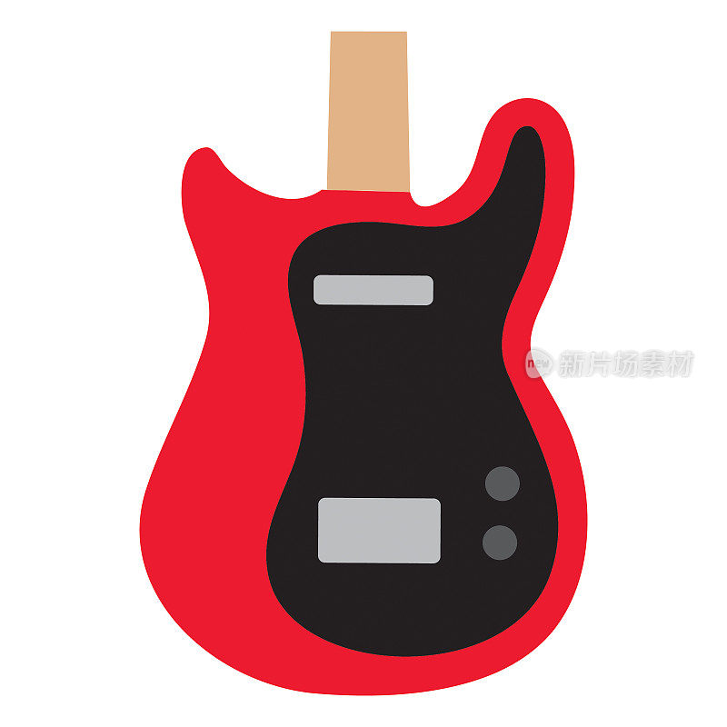 音乐商店乐器电吉他图标的白色背景