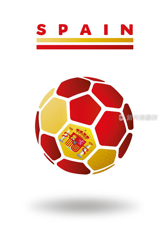 白色背景的西班牙足球