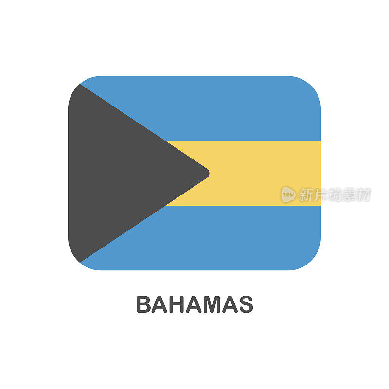 巴哈马的旗帜-矢量矩形平面图标