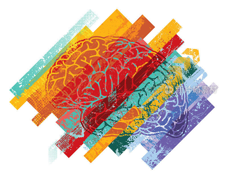 脑创造性半球神经科学抽象垃圾纹理背景
