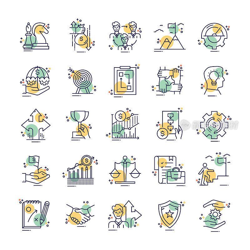 业务策略线图标概念。