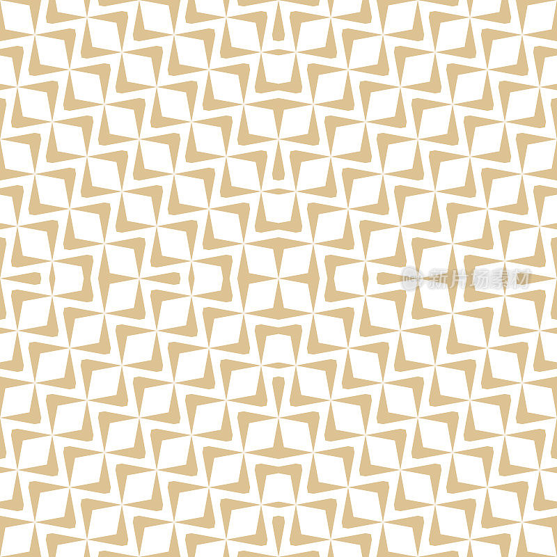 金色网眼无缝图案。微妙的矢量抽象几何装饰纹理
