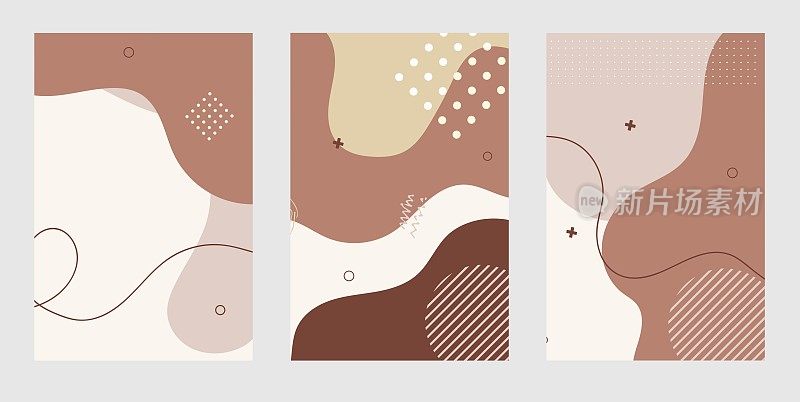 集合抽象粉彩背景与元素矢量