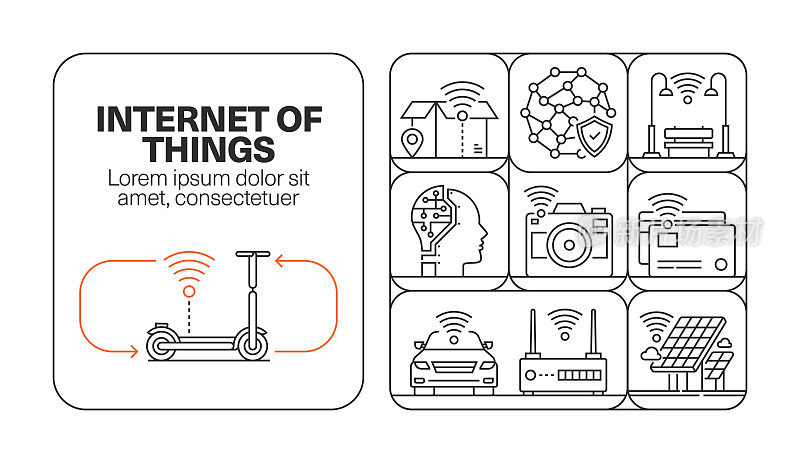 物联网横幅线图标集设计