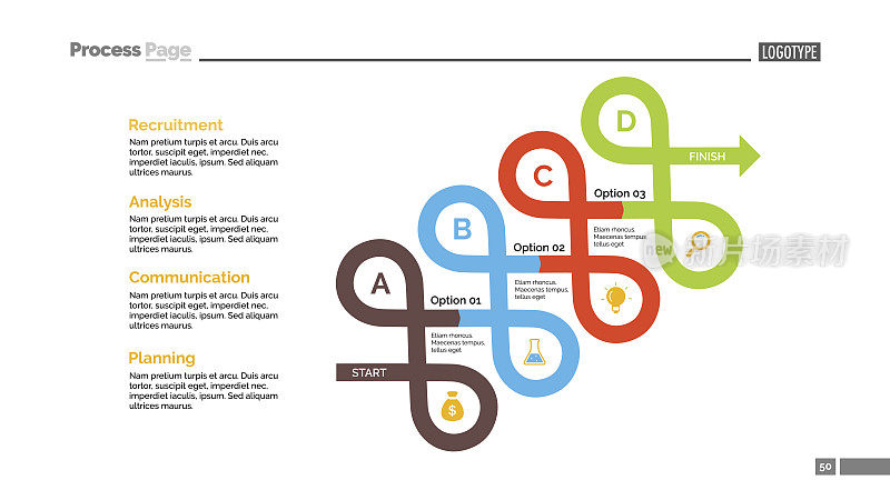 箭头循环图幻灯片模板