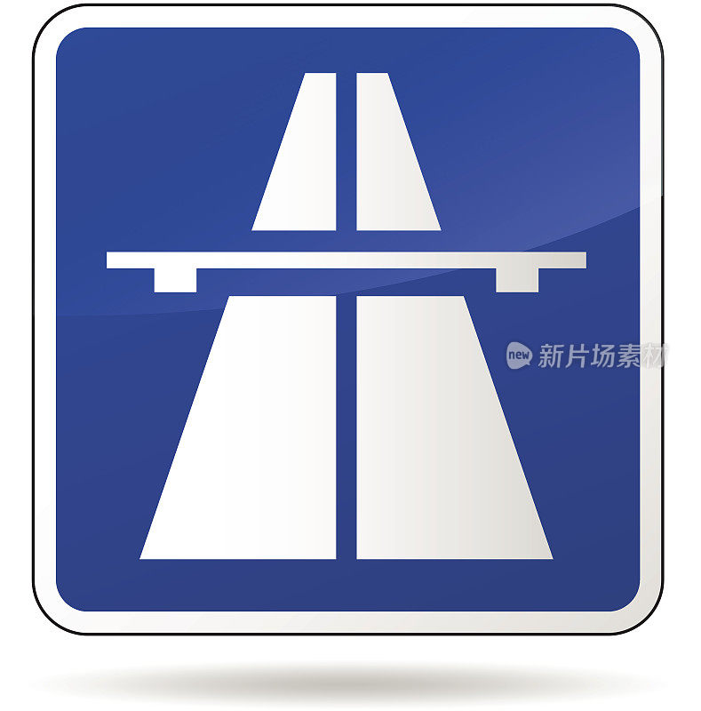 向量高速公路蓝色标志