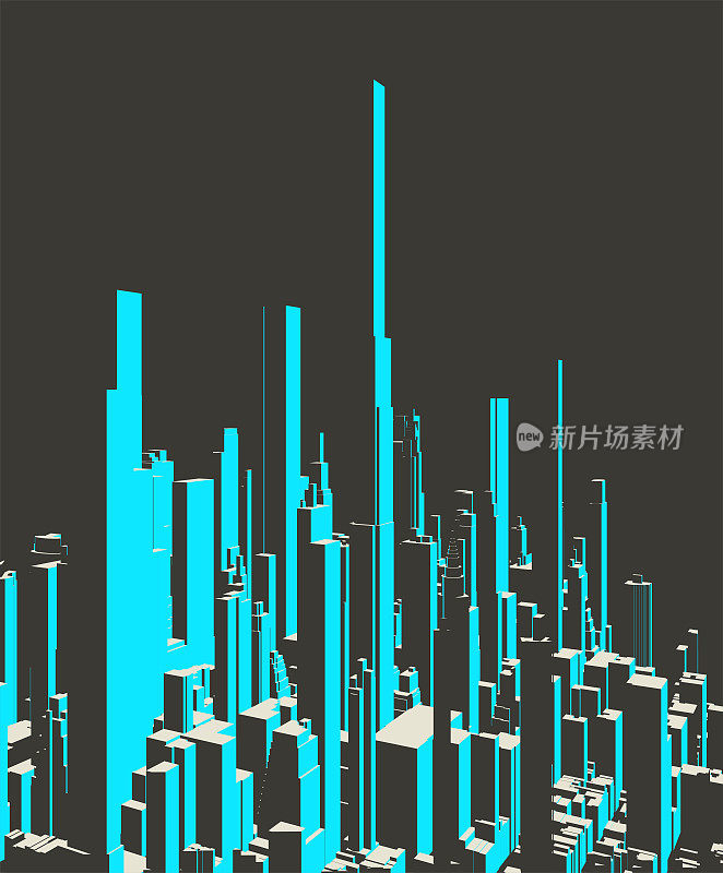 极简主义城市景观格局海报