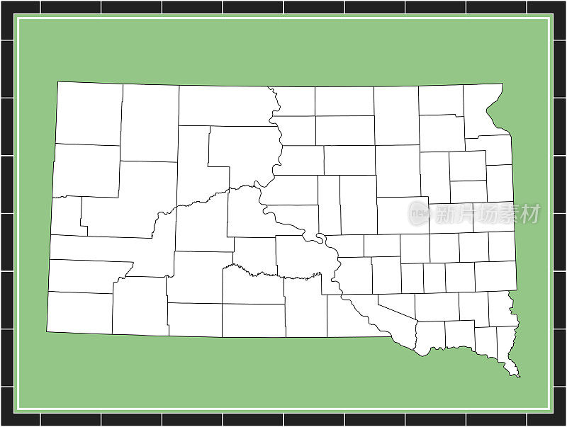 南达科他县地图印刷