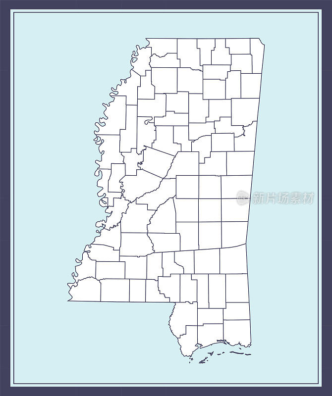 密西西比县地图下载
