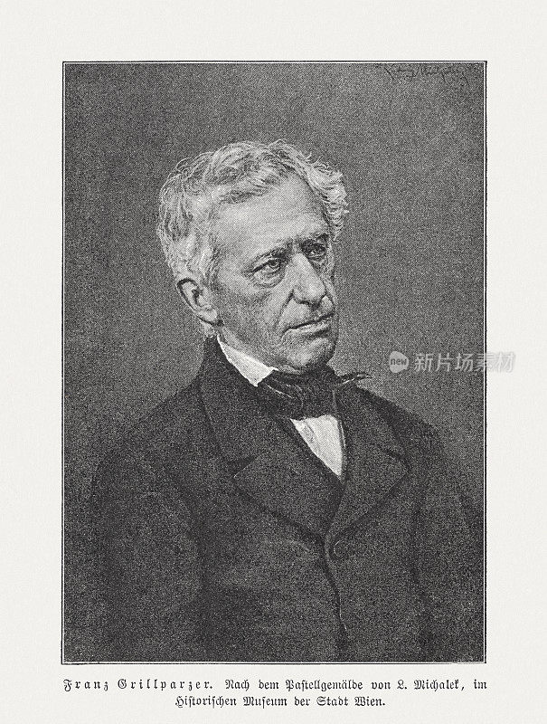 弗朗茨・格里帕泽(1791-1872)，奥地利作家，光栅印刷，1897年出版