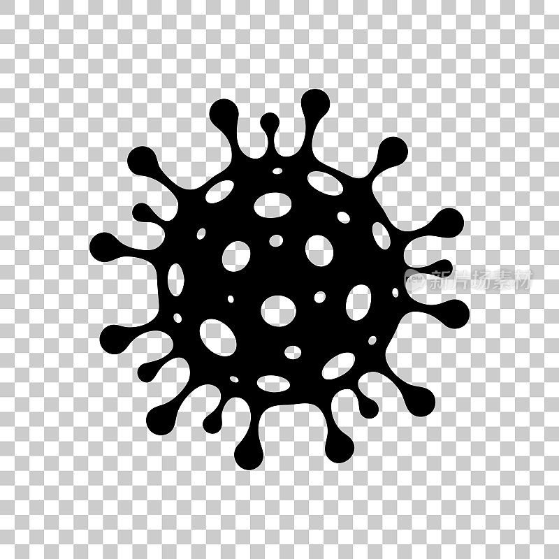 冠状病毒细胞图标(COVID-19)设计-空白背景