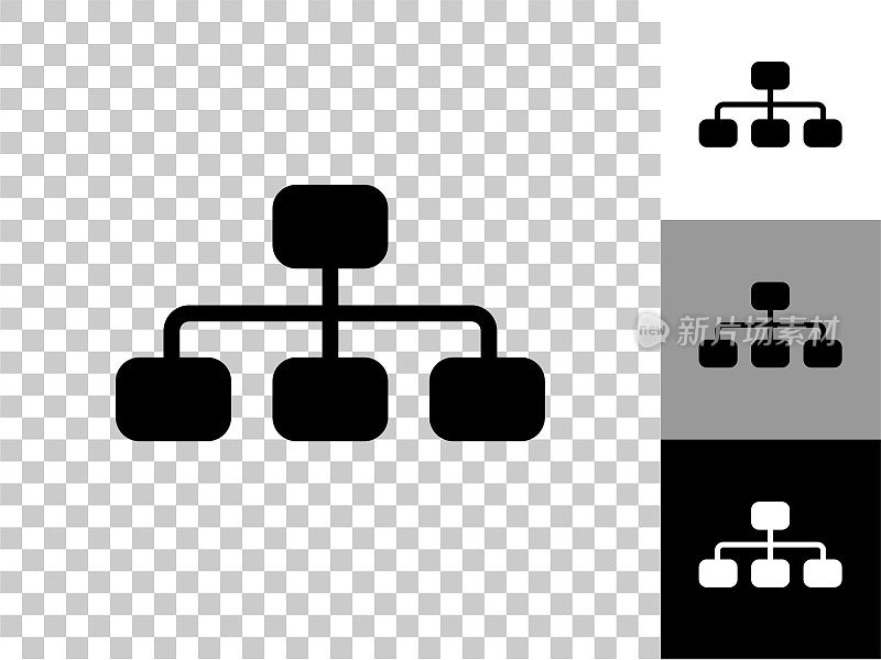 网络图图标在棋盘透明背景