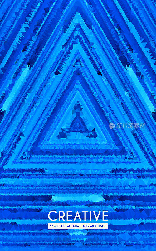 蓝色抽象多边形三角形构成图形艺术背景