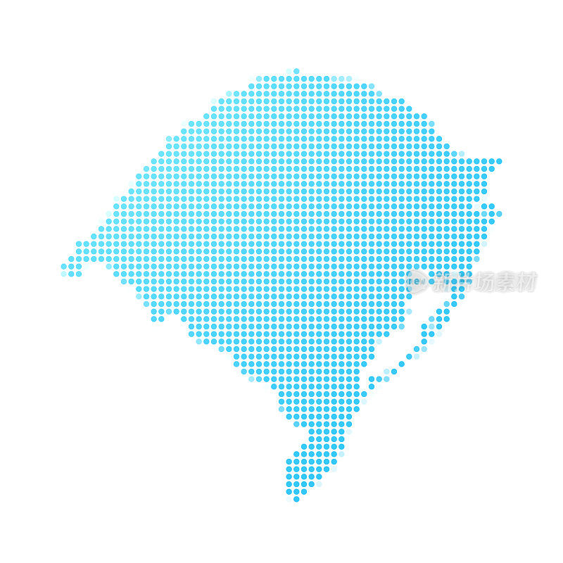 在白色背景上用蓝点标出的南大地图