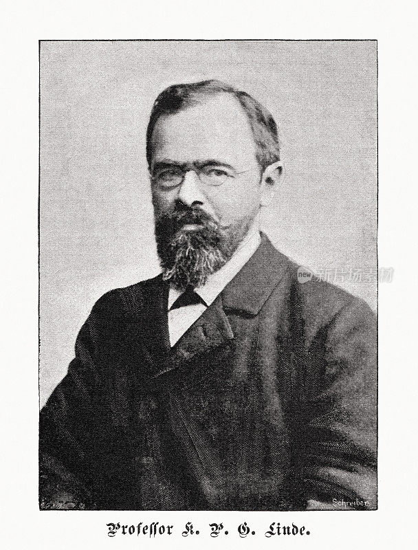 卡尔・冯・林德(1842-1934)，德国木刻工程师，1897年出版