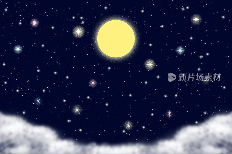 夜空中的满月背景图