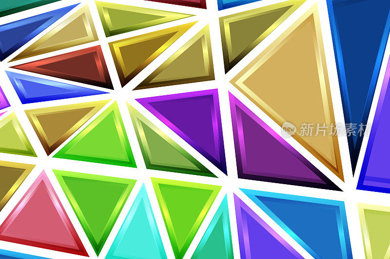 多边形彩虹马赛克背景。抽象的低多边形矢量插图。三角形图案，复制空间。模板几何商业设计与三角形海报，横幅，卡片，传单
