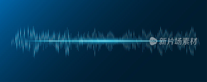蓝光背景下的音频频谱模拟应用于音乐和计算机计算的概念