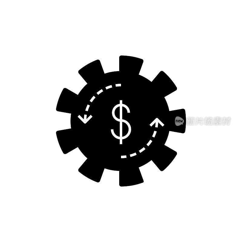 赚钱固体平面图标。Icon适用于网页、手机应用、UI、UX、GUI设计。