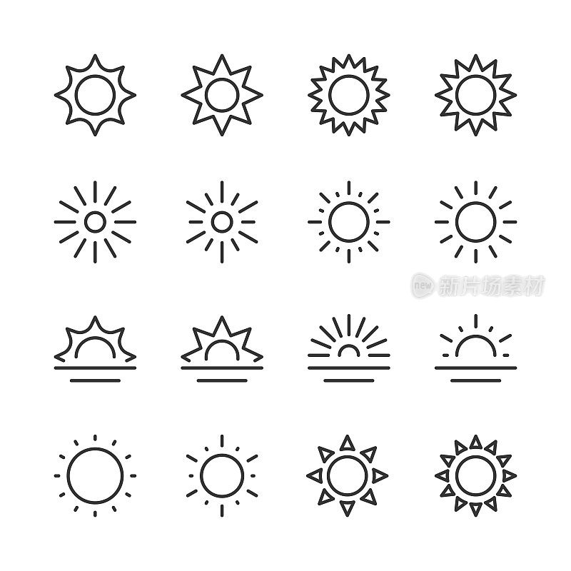 太阳图标-单线系列