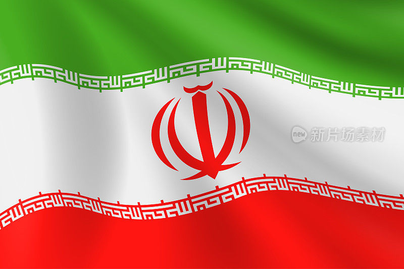 伊朗国旗。伊朗国旗。矢量标志背景。股票插图