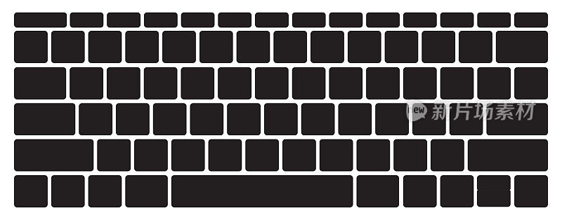 笔记本电脑空键盘-矢量插图模板