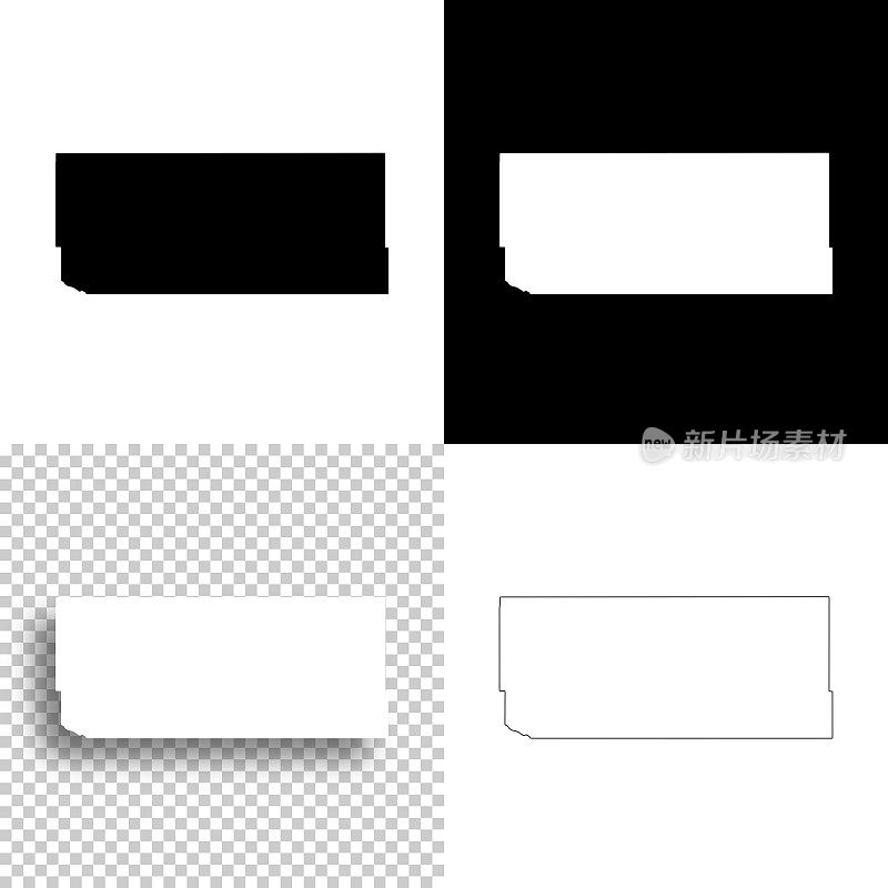 斯威夫特县，明尼苏达州。设计地图。空白，白色和黑色背景