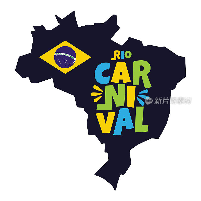 矢量标志为巴西里约狂欢节矢量股票插图