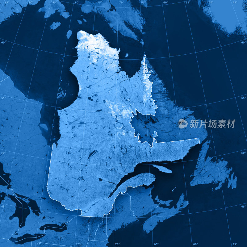 魁北克地形图