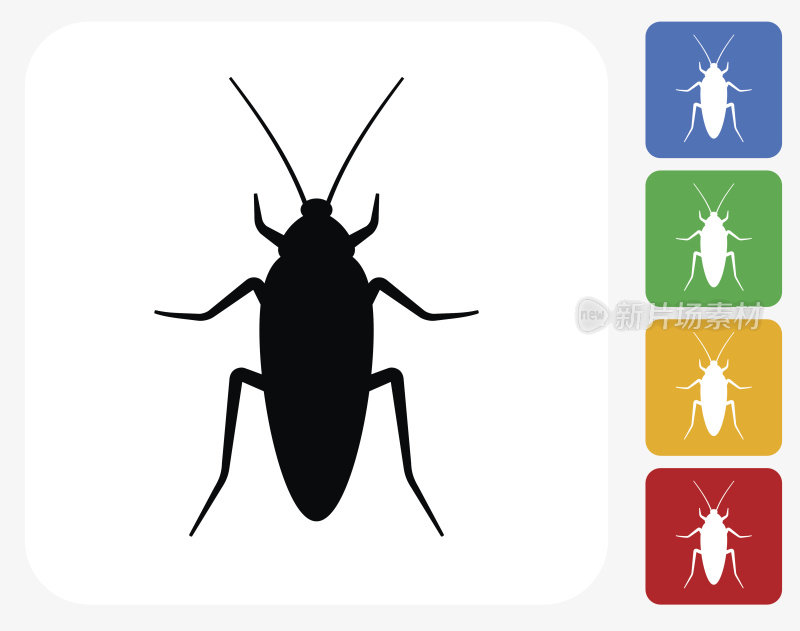 蟑螂图标平面设计