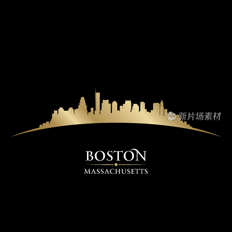 波士顿马萨诸塞州城市轮廓线