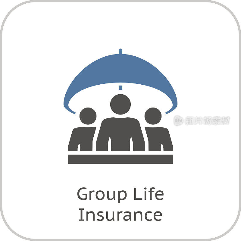团体人寿保险图标。平面设计。