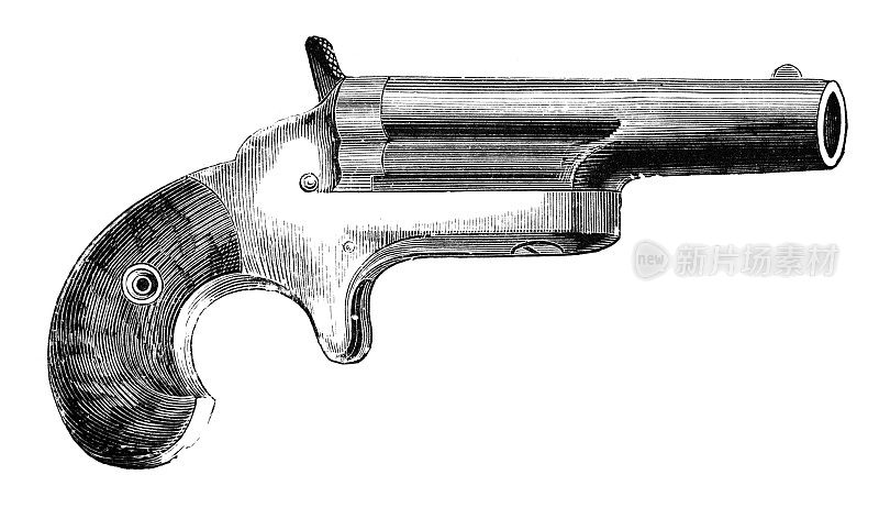 19世纪柯尔特・德林格手枪的雕刻
