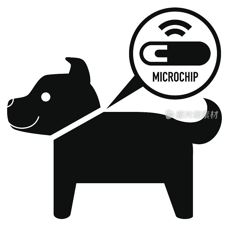 微芯片在狗标志图标