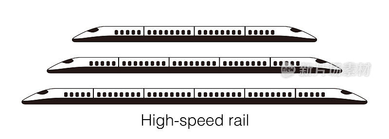 高铁，现代平面设计，矢量图