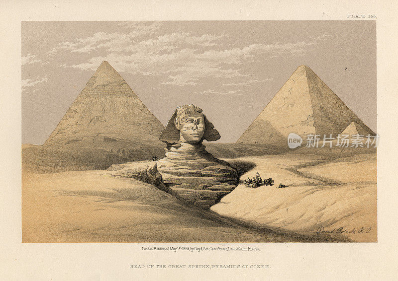 吉萨和金字塔的狮身人面像，埃及，19世纪
