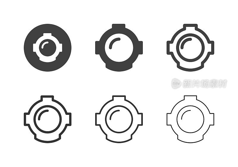 潜水头盔图标-多系列