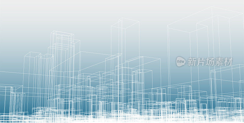 极简主义线条城市结构蓝图背景