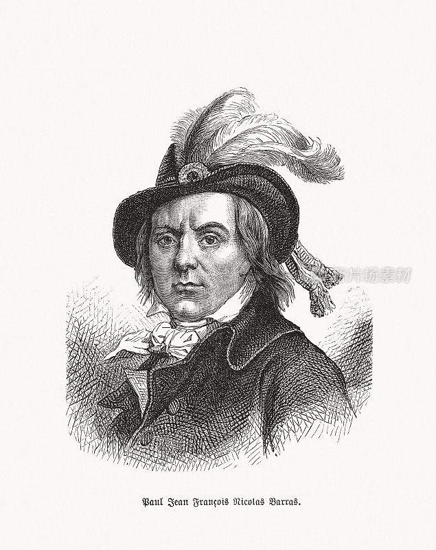保罗・巴拉斯(1755-1829)，法国政治家，木刻，1893年出版