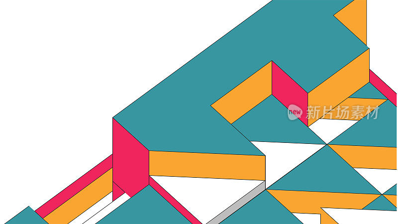 彩色三维立方体结构几何图案背景