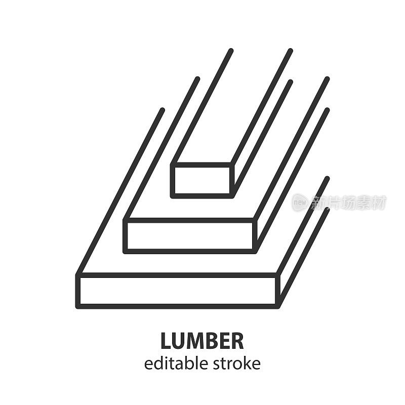 木材行图标。木制木材矢量符号。