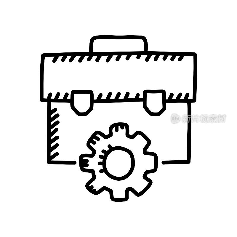 全球业务手绘图标，涂鸦风格矢量插图